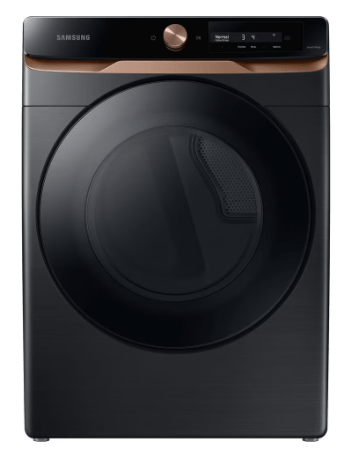 Samsung DVE46BG6500VAC Dryer, 27" Width, Electric Dryer, 7.5 cu. ft. Capacity, Steam Clean, 19 Dry Cycles, 5 Temperature Settings, Stackable, Steel Drum, Wifi Enabled, Black Stainless colour Steam Hose Kit Included
