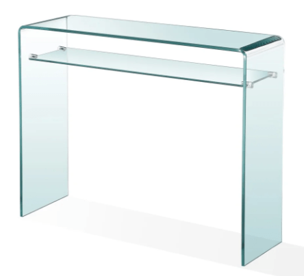 BENT GLASS Console Table GY-S02CST-12 With Shelf