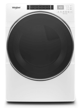 Whirlpool WED8620HW 27 Inch Electric Dryer with 7.4 Cu. Ft. Capacity, Intuitive Controls, Advanced Moisture Sensing, 37 Dry Cycles, Steam Refresh Cycle, Sanitize Cycle, Wrinkle Shield™ Plus Option, ADA Compliant, and ENERGY STAR® Certified: White