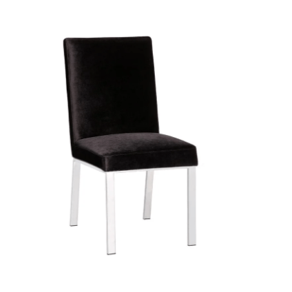 EMILIANO Dining Chair GY-DC-8121  Velvet with silver frame (BLACK N GRAY, WHITE)