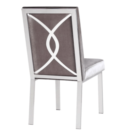 EMILIANO Dining Chair GY-DC-8121  Velvet with silver frame (BLACK N GRAY, WHITE)