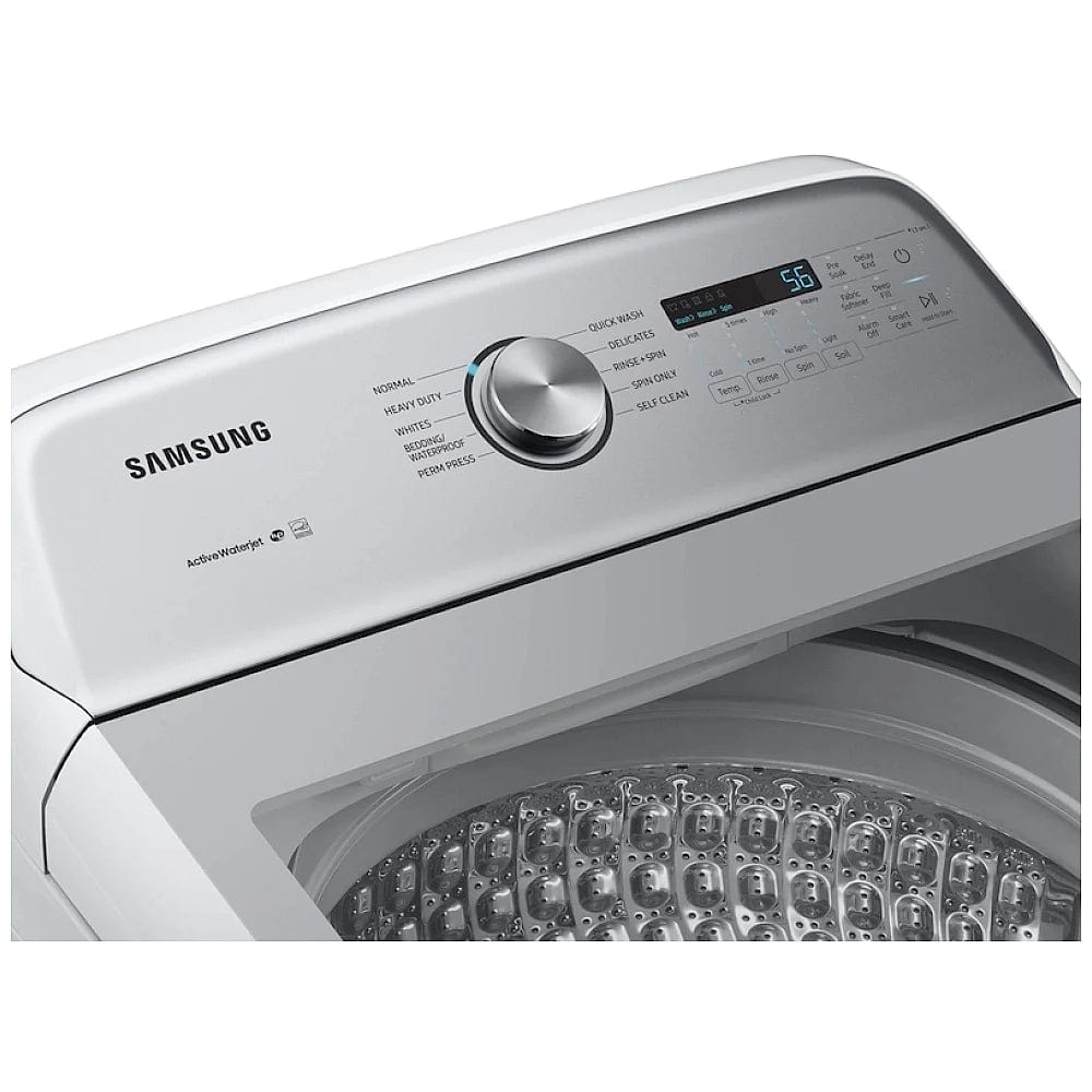 Samsung WA50R5200AW - WA50R5200AW/US Top Load Washer, 27 1/2 inch Width, ENERGY STAR Certified, 5.8 cu. ft. Capacity, 8 Wash Cycles, 5 Temperature Settings, 750 RPM Washer Spin Speed, White colour Soft Close Lid, Water Faucet