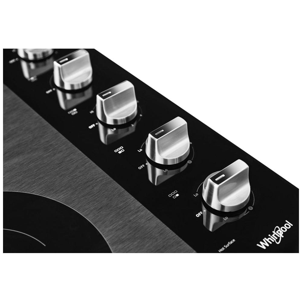 Whirlpool WCE77US0HS Electric Cooktop, 30 inch Exterior Width, 5 Burners, Stainless Steel colour