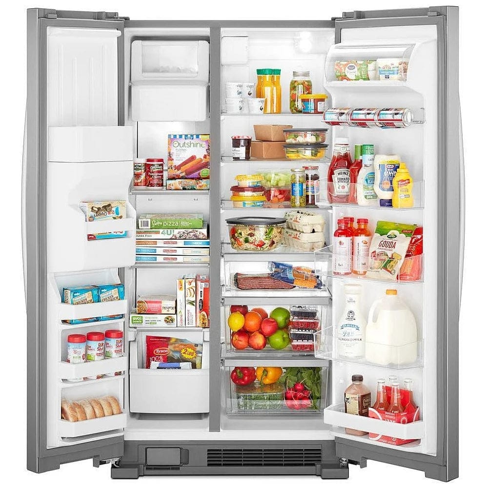 Whirlpool WRS321SDHZ Side by Side Refrigerator, 33 inch Width, 21.4 cu. ft. Capacity, Stainless Steel colour