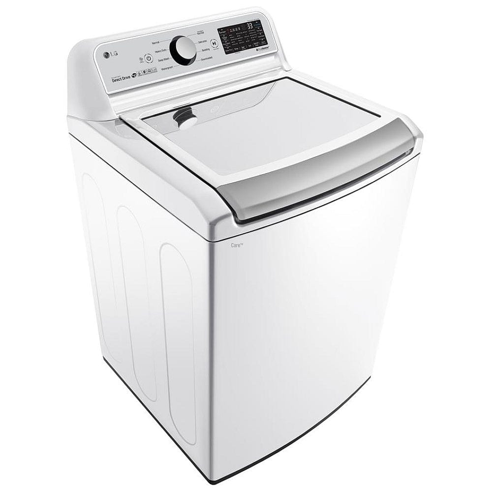 LG WT7300CW Top Load Washer, 27" Width, ENERGY STAR Certified, 5.8 cu. ft. Capacity, 8 Wash Cycles, 5 Temperature Settings, 950 RPM Washer Spin Speed, Wifi Enabled, White colour TurboWash 3D