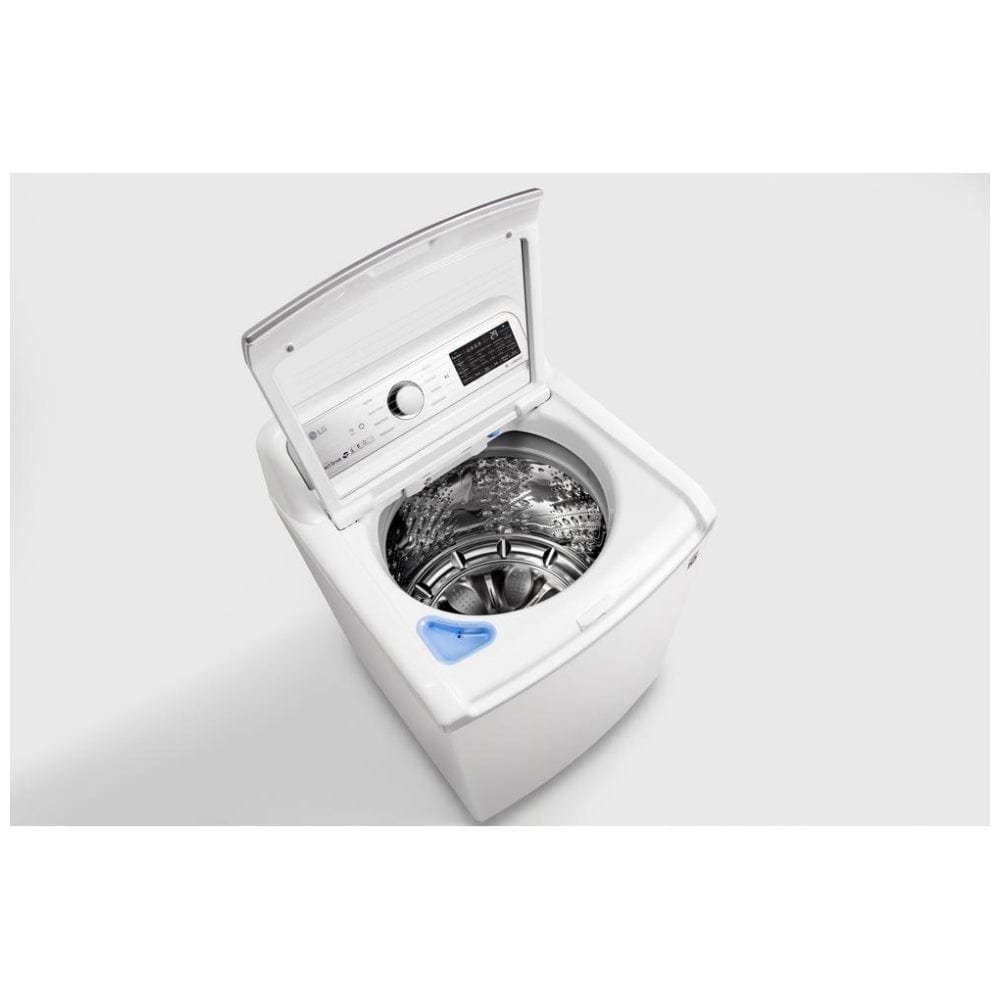 LG WT7300CW Top Load Washer, 27" Width, ENERGY STAR Certified, 5.8 cu. ft. Capacity, 8 Wash Cycles, 5 Temperature Settings, 950 RPM Washer Spin Speed, Wifi Enabled, White colour TurboWash 3D