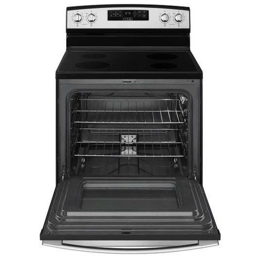 Amana Electric Range, 30" Exterior Width, 4 Burners, 4.8 cu. ft. Capacity, Storage Drawer, 1 Ovens, White (YAER6303MFW)