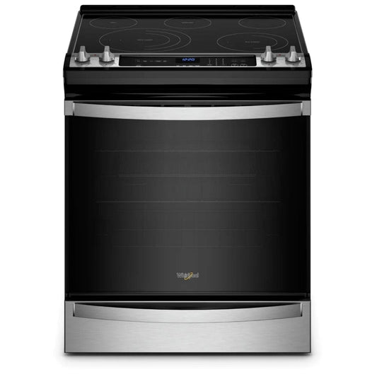 Whirlpool YWEE745H0LZ Electric Range, 30 inch Exterior Width, Self Clean, Convection, 5 Burners, 6.4 cu. ft. Capacity, Storage Drawer, Air Fry, 1 Ovens, Stainless Steel colour YMEE745H0LZ