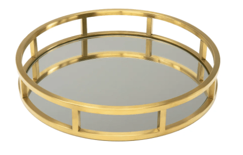 Brushed Gold Tray XC-1244 Round Mirror tray