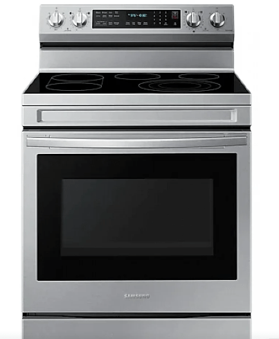 Samsung NE63A6711SS - NE63A6711SS/AC Range, 30" Exterior Width, Electric Range, Glass Burners (Electric), Convection, 5 Burners, 6.3 cu. ft. Capacity, Air Fry, 1 Ovens, Wifi Enabled, 3000W, Stainless Steel Air Fry Tray Included, True European Convection