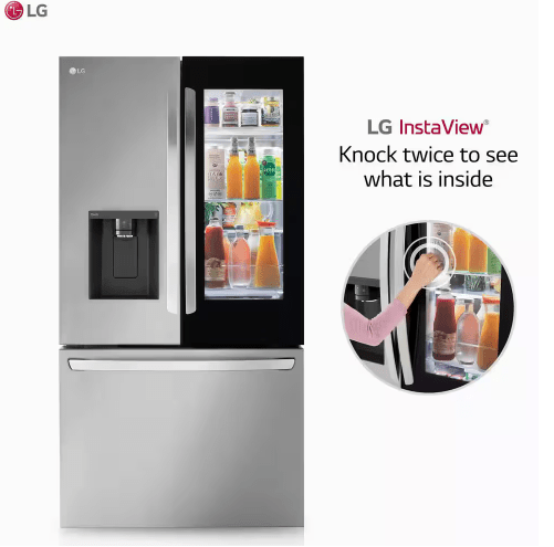 LG Electronics 36-inch W 26 cu. ft. SMART InstaView Counter-Depth MAX French Door Refrigerator in Stainless Steel - ENERGY STAR® LRFOC2606S