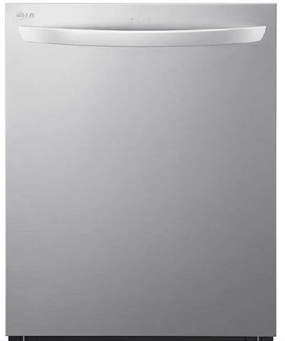 LG LDTS5552S Dishwasher, 24" Exterior Width, 46 dB Decibel Level, Fully Integrated, Stainless Steel (Interior), 9 Wash Cycles, 15 Capacity (Place Settings), 3 Loading Racks, Wifi Enabled, Stainless Steel colour TrueSteam
