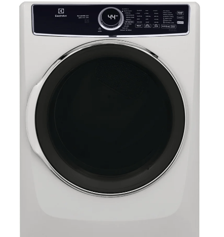 Electrolux ELFE763CAW / elfe7637bw Dryer, 27" Width, Electric Dryer, 8.0 cu. ft. Capacity, Steam Clean, 11 Dry Cycles, 5 Temperature Settings, Stackable, Steel Drum, White colour