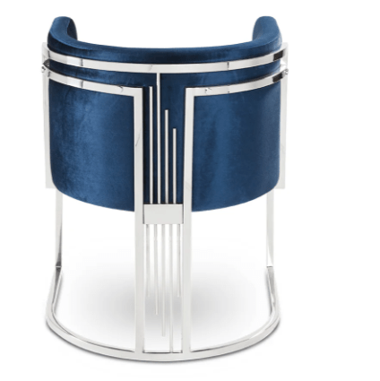 THEO chair GY-DC-8517 blue velvet polished steel finish