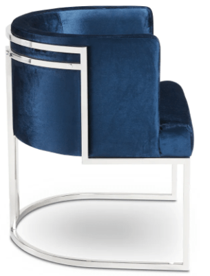 THEO chair GY-DC-8517 blue velvet polished steel finish