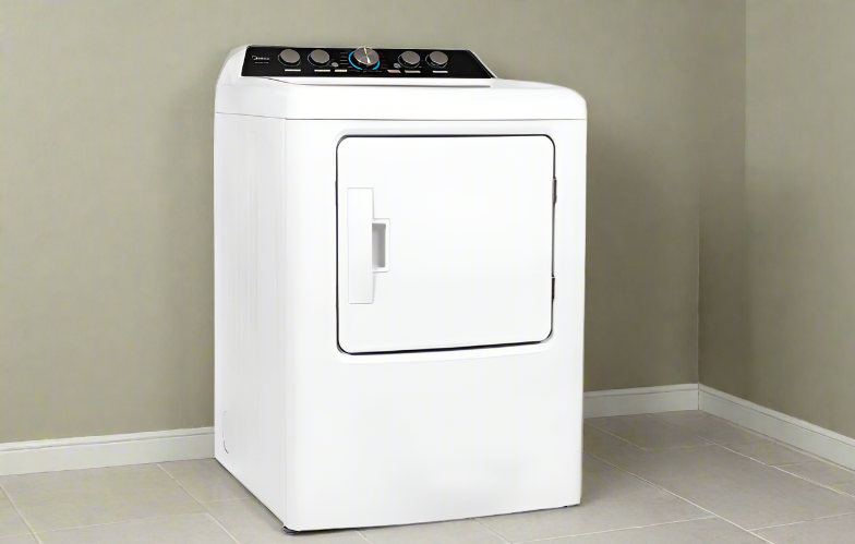 Midea MLE47C4AWW Electric Dryer, 27 inch Width, 6.7 cu. ft. Capacity, 4 Temperature Settings, Steel Drum, White colour