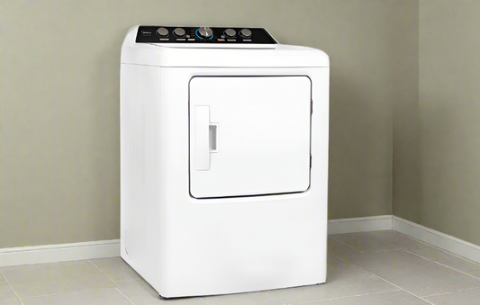 Midea MLE47C4AWW Electric Dryer, 27 inch Width, 6.7 cu. ft. Capacity, 4 Temperature Settings, Steel Drum, White colour