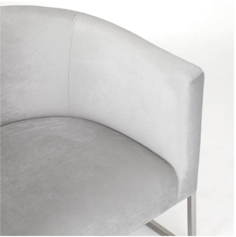 HONEYCOMB Accent Chair GY-AC-8148 Grey velvet, Polished steel frame