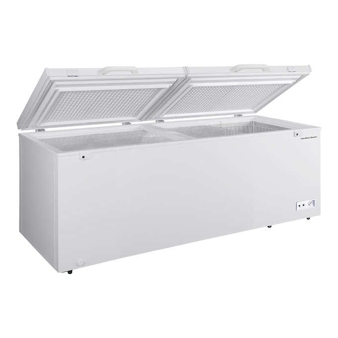 Hamilton Beach 25 cu.ft. White Dual Door Chest Freezer HBFRF2530