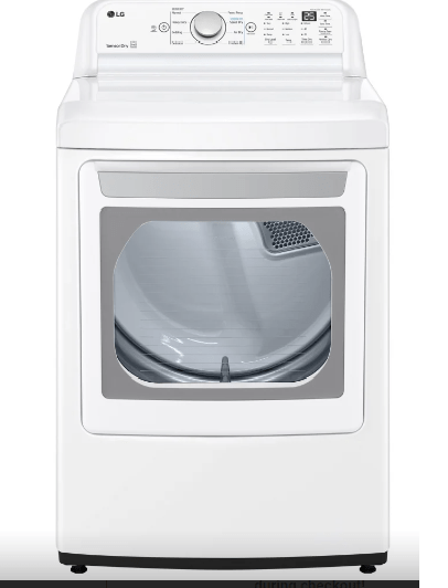 LG DLE7150W Dryer, 27" Width, Electric Dryer, 7.3 cu. ft. Capacity, 8 Dry Cycles, 3 Temperature Settings, Steel Drum, White colour