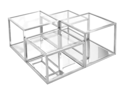 MULTI-LEVEL SILVER COFFEE TABLE