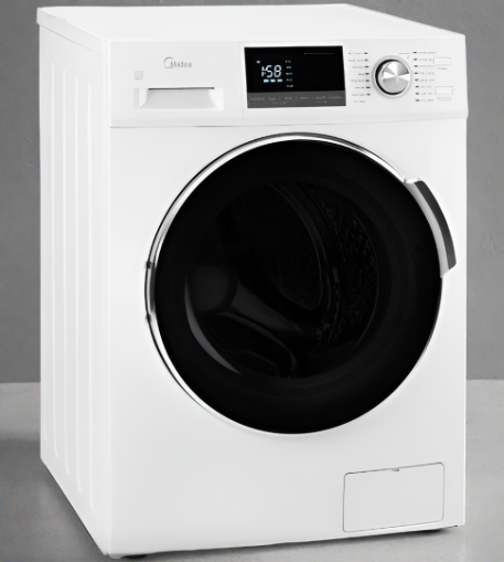 Midea MLH27N5AWWC Compact Washer, 24 inch Width, ENERGY STAR Certified, 3.1 cu. ft. Capacity, 16 Wash Cycles, 5 Temperature Settings, Stackable, 1300 RPM Washer Spin Speed, Water Heater, White colour