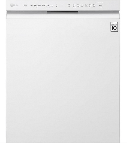 LG LDF5545WW Built-In Undercounter Dishwasher, 24 inch Exterior Width, 48 dB Decibel Level, Full Console, Stainless Steel (Interior), 9 Wash Cycles, 15 Capacity (Place Settings), Hard Food Disposal, 2 Loading Racks, Wifi Enabled, White colour