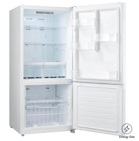 Moffat 30-inch, 18.6 cu.ft. Freestanding Bottom Freezer Refrigerator with LED Lighting MBE19DTNKWW
