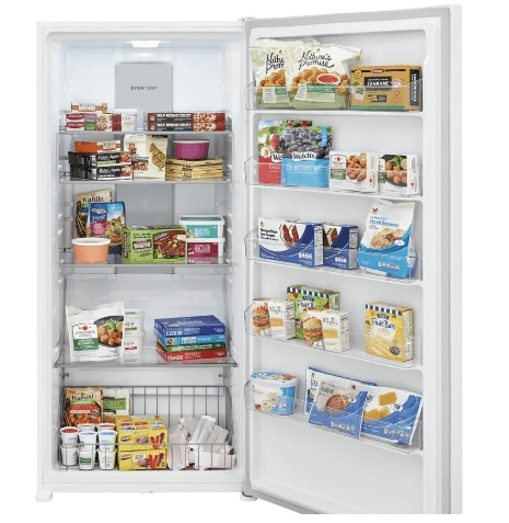 Frigidaire FFUE2024AW Upright Freezer, 32 5/8" Width, ENERGY STAR Certified, 20.0 cu. ft. Capacity, Automatic, Reversible Door, Interior Light (Freezer), White colour Frost Free
