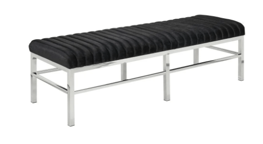 CHANNEL Bench GY-BC-7936 Sky Black Velvet