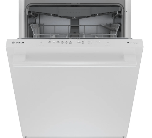Bosch 100 Series SHX5AEM2N Dishwasher, 24" Exterior Width,, Fully Integrated, Stainless Steel , 5 Wash Cycles, 15 Capacity , 3 Loading Racks, Wifi Enabled, White colour PrecisionWash®, PureDryâ„¢, RackMatic®, InfoLight®, Overflow Protection System®
