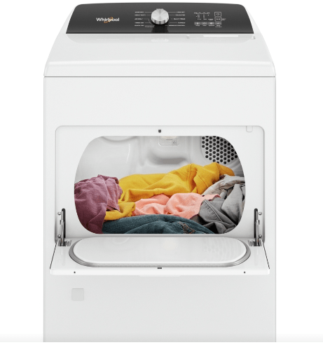 Whirlpool WGD5010LW Dryer, 29 inch Width, Gas, 7 cu. ft. Capacity, 4 Temperature Settings, Steel Drum, White colour 7.0 Cu. Gas Moisture Sensing Dryer