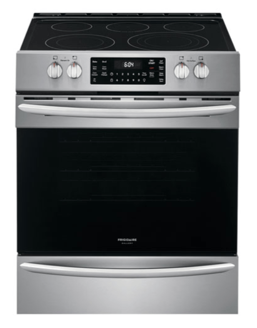 Frigidaire Gallery CGIH3047VF Range, 30" Exterior Width, Electric Range, Self Clean, Induction Elements, Convection, 4 Burners, Stainless Steel