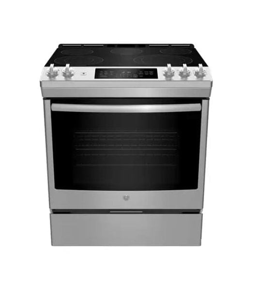 GE 30" ELECTRIC SLIDE-IN FRONT CONTROL TRUE CONVECTION RANGE WITH STORAGE DRAWER STAINLESS STEEL - JCS840SMSS