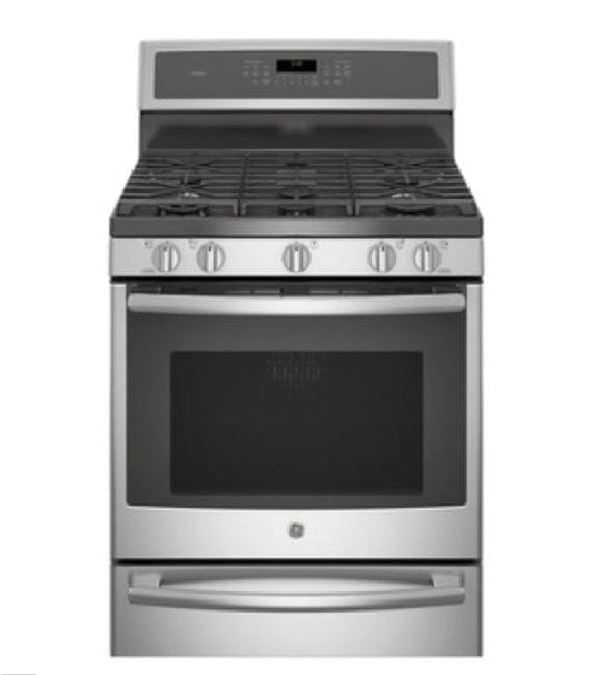 GE Profile 30" Gas Freestanding Dual-Fuel Convection Range with Warming Drawer Stainless Steel - PC2B940SEJ8SS / PC2B935YPFS