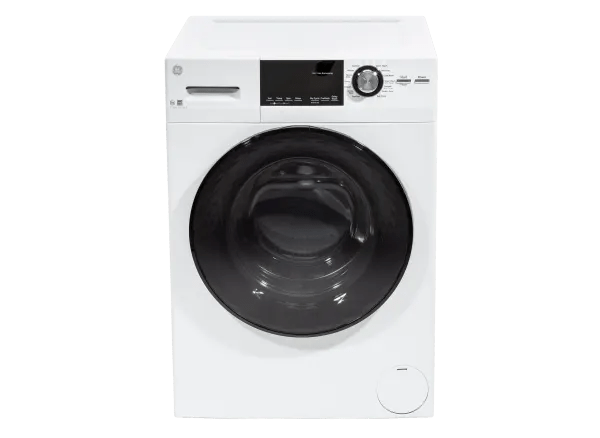 GE GFW148SSMWW Compact Washer, 24 inch Width, ENERGY STAR Certified, 2.8 cu. ft. Capacity, Steam Clean, 14 Wash Cycles, 5 Temperature Settings, Stackable, 1400 RPM Washer Spin Speed, Water Heater, White colour