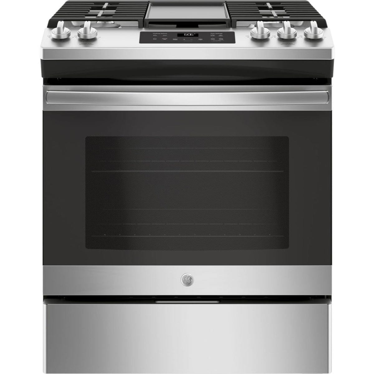 GE JCGSS66SELSS Gas Range, 30 inch Exterior Width, 4 Burners, 5.4 cu. ft. Capacity, Storage Drawer, 1 Ovens, Stainless Steel colour